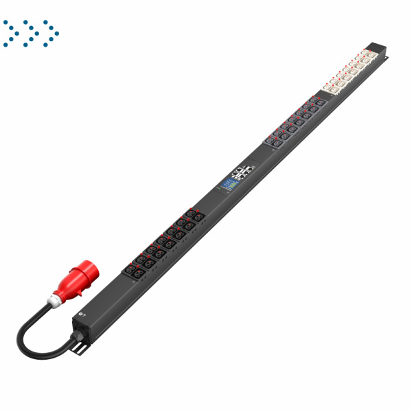 Блок распределения питания SMARTWATT PDU P-series 0U-MI-3P32A-SMB-6CB-30C13-12C19-S-3M-IEC309 Блок распределения питания SMARTWATT PDU P-series 0U-MI-3P32A-SMB-6CB-30C13-12C19-S-3M-IEC309